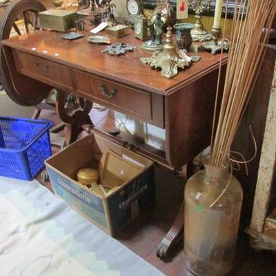 Antique Wood Serving Table Bar with Drop Leaf Sides PT2012  https://www.ebay.com/itm/113240891583
