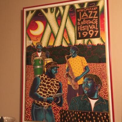 1997 New Orleans Jazz and Heritage Festival Poster Framed The Neville Brothers b  https://www.ebay.com/itm/113240855559