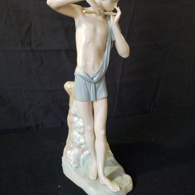 Vintage Lladro Nao Figurine Tall Boy Playing Flute