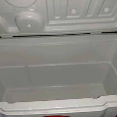 White Coleman Cooler with 4 Cup Holders On Top 1