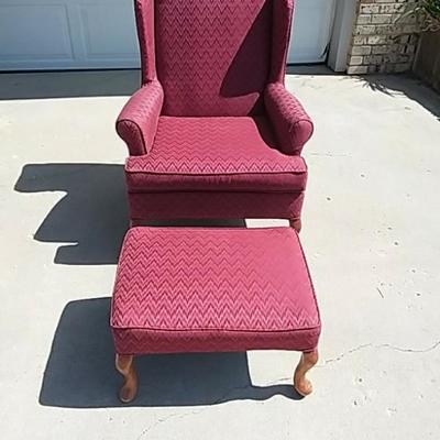 Wingback Chair and Ottoman