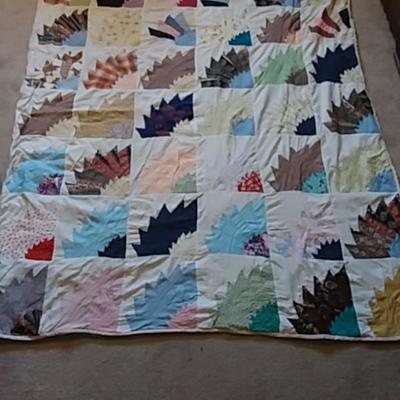 Hand Stitched Fan Style Quilt