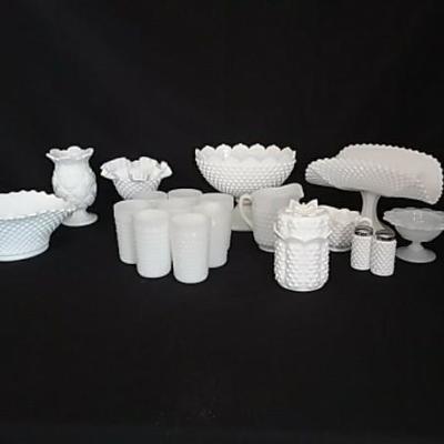 Hobnail Milk Glass Collection