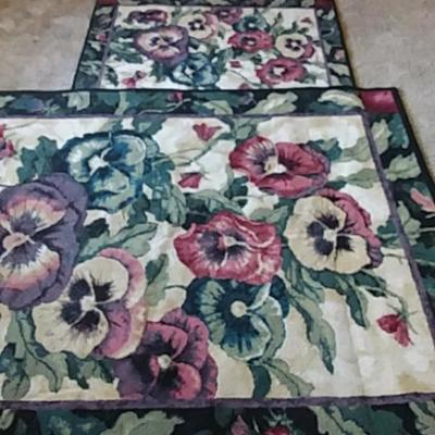 3-Piece Pansy Throw Rugs