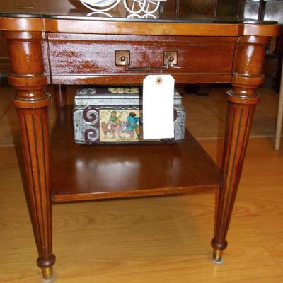 End table with glass $90