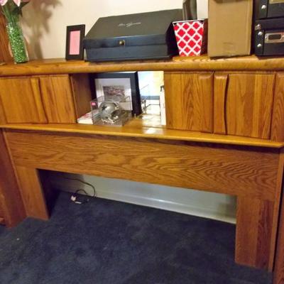 3 piece headboard and cabinet unit $375