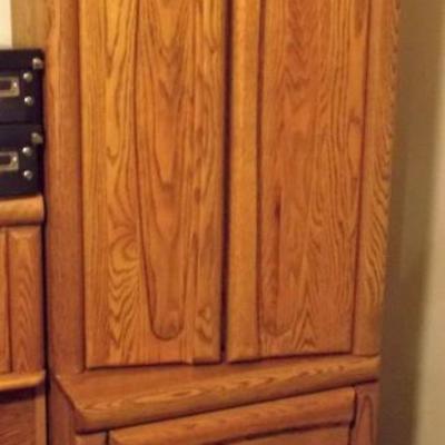 3 piece headboard and cabinet unit $375
