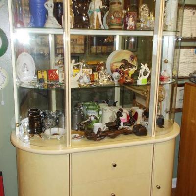 Mid-century showcase and cabinet $295