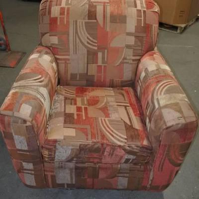 Geometric Orange Accent Chair