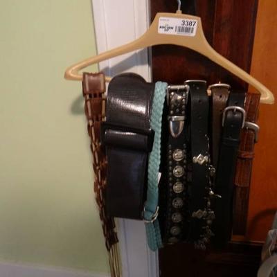 Assorted women belts.