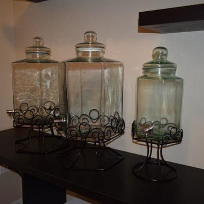 Glass Lidded Jars on Stands