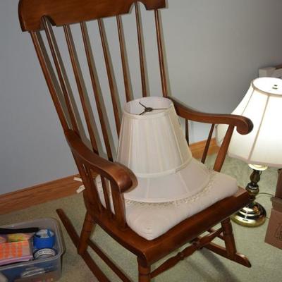 Rocking Chair, Lamp, & Lamp Shades