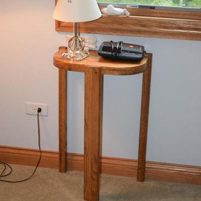 Side Table, Lamp, & Alarm Clock