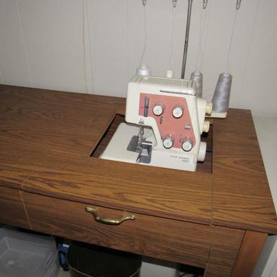 New Home sewing machine and work station