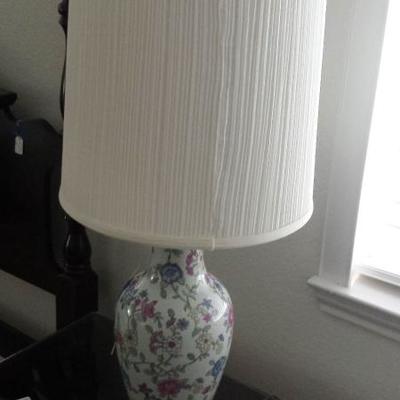 Painted Porcelain Table Lamps - Set of 2