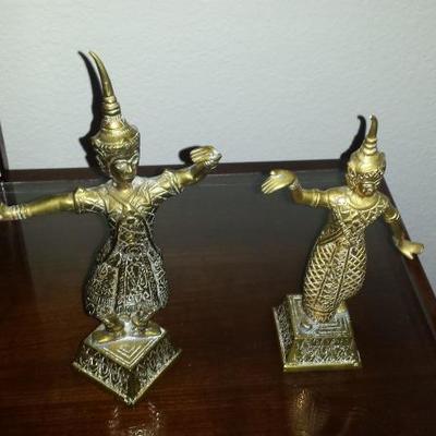 Thai Dancer Brass Statues