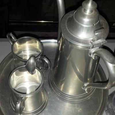 Williamsburg Pewter Coffee Set with Tray