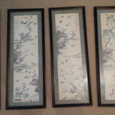 Japanese Scroll Prints - Set of 4