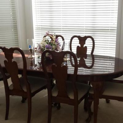 Universal Dining Table and Upholstered Chairs