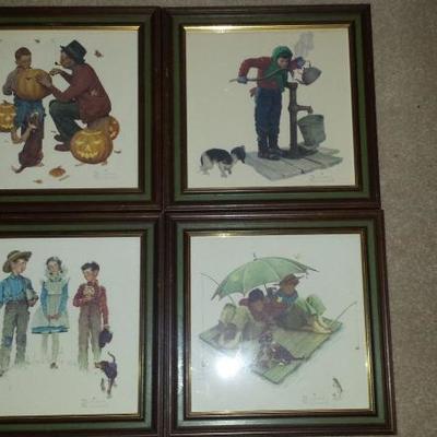 Set of 4 Framed Norman Rockwell Prints