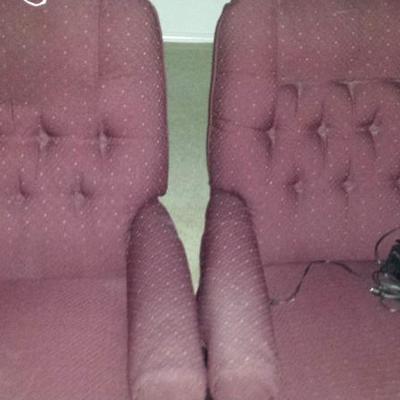 Matching Maroon Cloth Recliners ( one is electric powerlift)