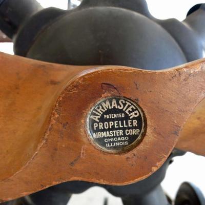 Close up of propeller of peddle air plane