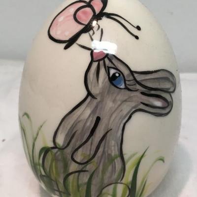 Hand Painted Ceramic Egg by Susan Lumpkin Bunny and Butterfly BD8108  https://www.ebay.com/itm/123405343966