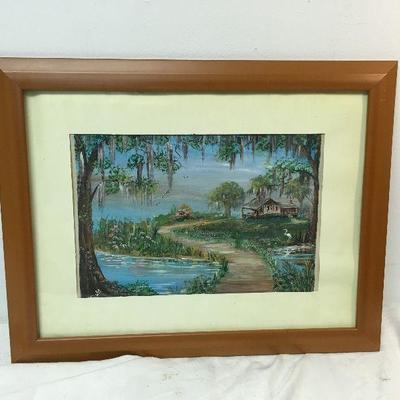 Della Gaudet New Orleans Artist Swamp Scene Oil on Board Original Art RM1276  https://www.ebay.com/itm/113305029491