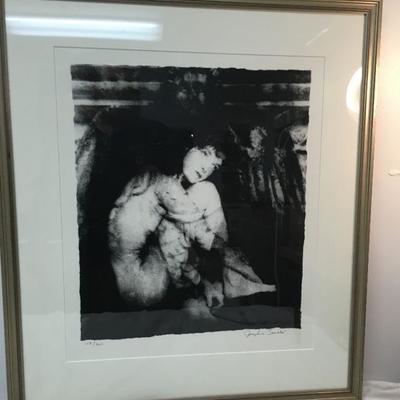 El Angel Salvaje by Josephine Sacabo Contemporary Art Lithograph Framed from the 