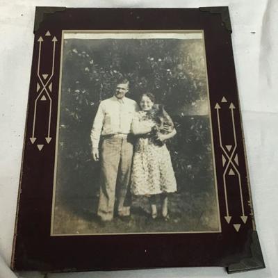 Black and White Photograph under Glass RM1264 Man and Woman with a Dog  https://www.ebay.com/itm/113289201659