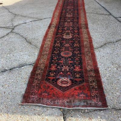 Vintage Hand Woven Persian ? Rug / Carpet Runner 16.5' WN7016 Long X 37