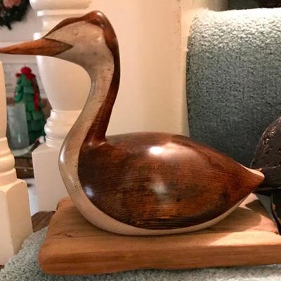 Collection of Antique Duck Decoys. Several signed
