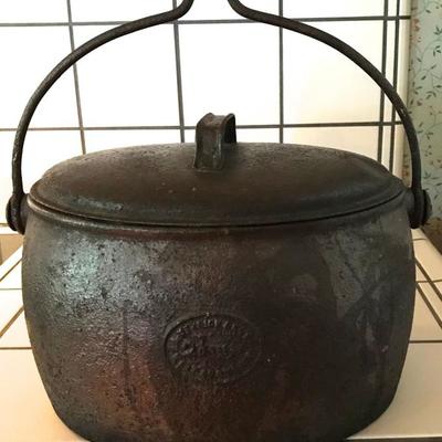 Antique Iron Kettle with lid
