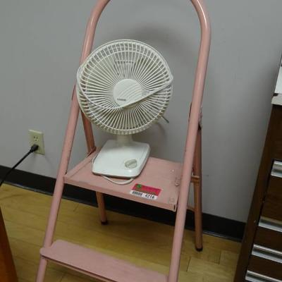 Light Pink (2) Step Stool and Fan
