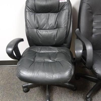 Lot of 2 Black Adjustable Height Office Chairs