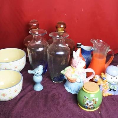 Lot of Pitchers, Vases, and Bowls