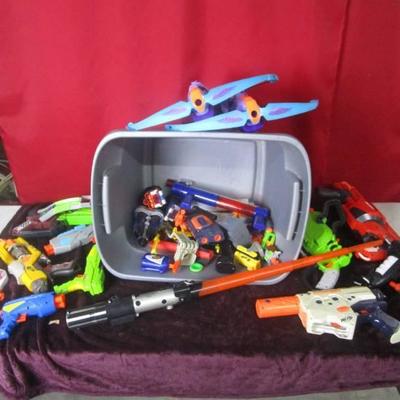 Large Lot of Nerf Guns and Toys