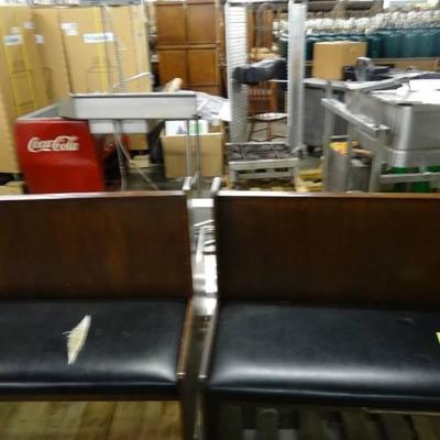 Lot of (2) Double Sided Black Vinyl Booths