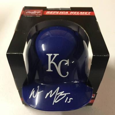 Signed Whit Merrifield Kansas City Royals Mini Hel