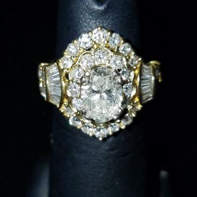 3 Carat Diamond Ring in 18k Gold ( 1.5 carat center stone)