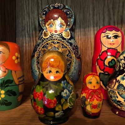 Vintage Russian Nesting Dolls, large collection