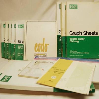 Lot of Vintage Graph Sheets, Tracing Paper and 1 p