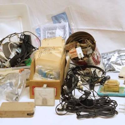 Large lot of electronic components and various pow ...