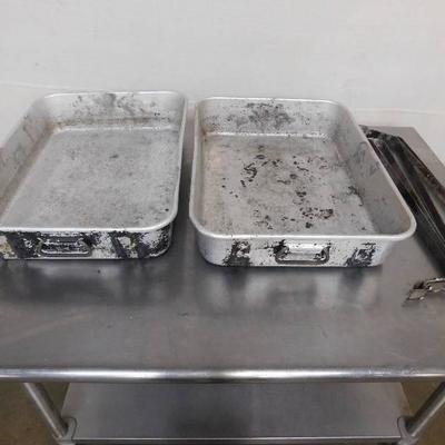 2 Large Pans with Holes