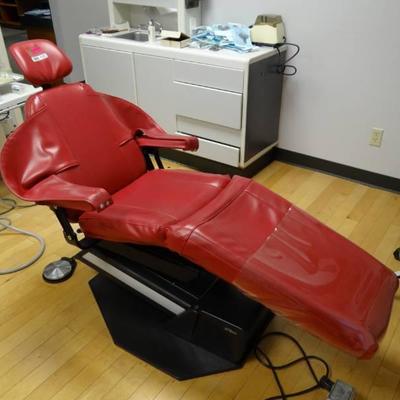 A Dec Newberg Red Dental Chair Model # 1005