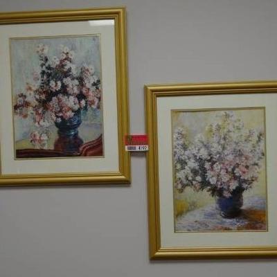 Lot of 2 Floral Framed Pictures