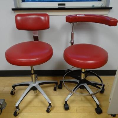 Lot of 2 A Dec Rolling Dental Chairs With Back 1