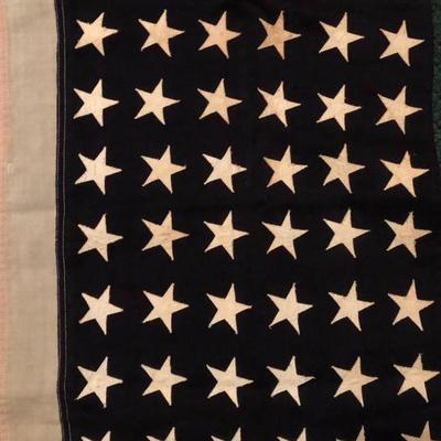 Hand stitched cotton 48 star flag 