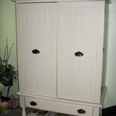 country white storage cabinet   BUY IT NOW $ 165.00