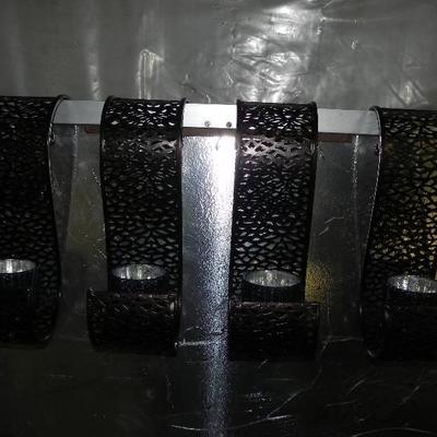 4 decorative metal candle holders